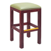 square solid wood backless bar stool 99
