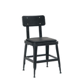 indoor metal chair with vinyl seat black
