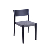 Black Aluminum Outdoor Side Chair with Gray Terylene Fabric Seat