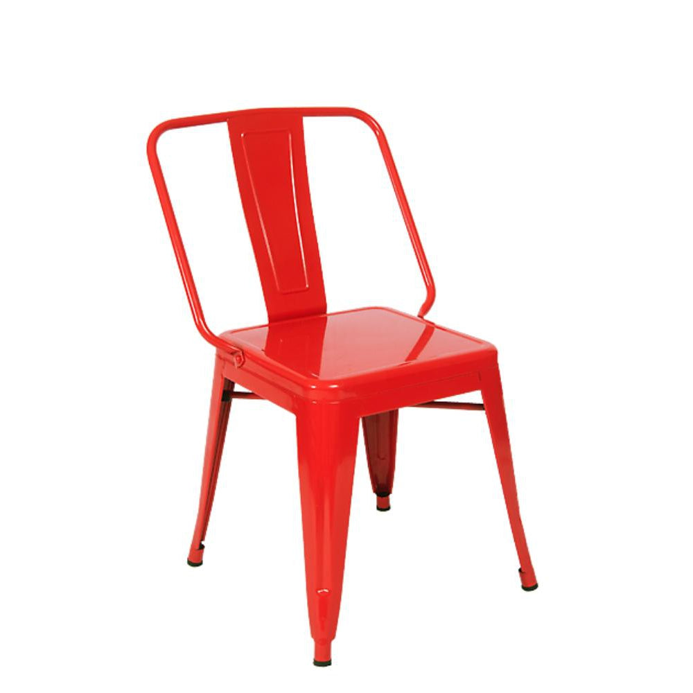 iron tolix style dining chair red