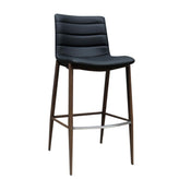 indoor metal barstool with black vinyl seat and back 1