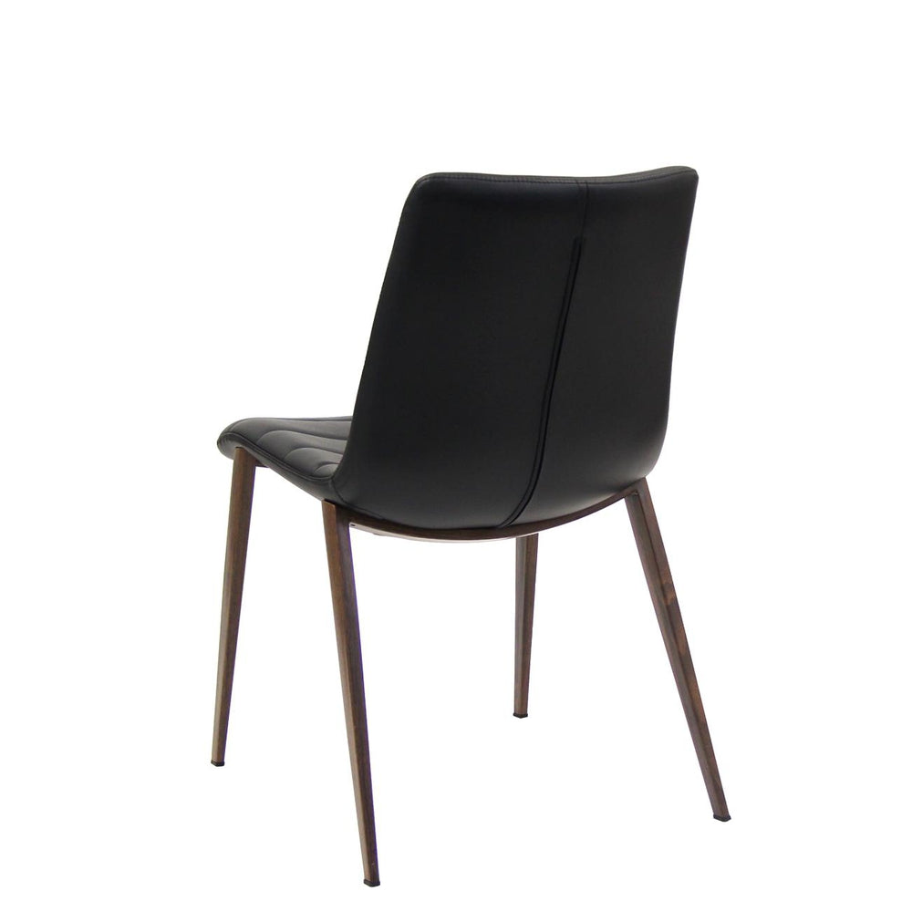 Indoor Metal Chair With Black Vinyl Seat And Back