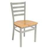 lima ladder back chair silver mist finish