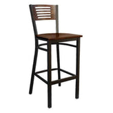 veneer back metal barstool black finish 4