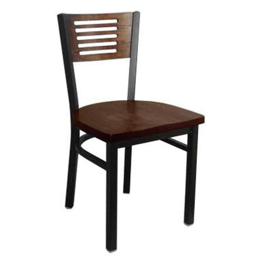 veneer back metal chair black finish 4