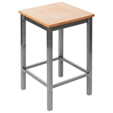 trent backless square counter height stool clear coat finish