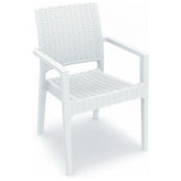 ibiza resin wickerlook dining arm chair white isp810 wh