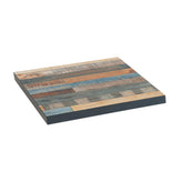 melamine table top with variegated wood pattern