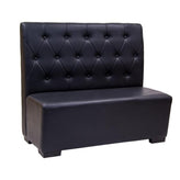 Button Tufted Back Vinyl Booths in Black