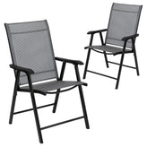 black outdoor folding patio sling chair 2 pack