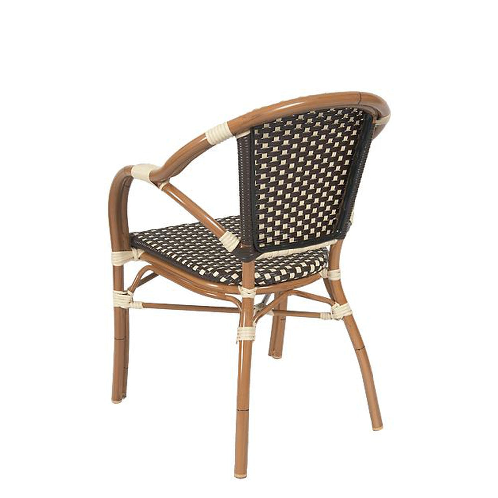 Outdoor Aluminum Armchair with Poly Woven Seat and Back