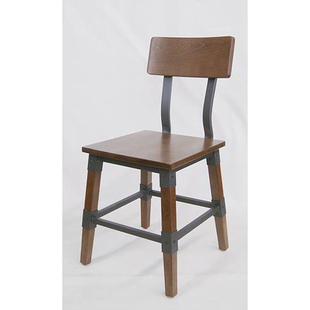 black walnut wood and metal side chair