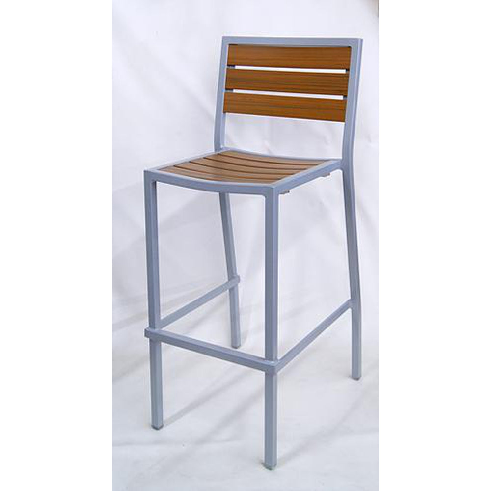 outdoor synthetic teak bar stool