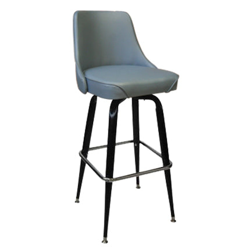 Standard Upholstered Waterfall Swivel Bar Stool with Chrome Ring ...