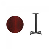 30inch round laminate table top with 22inch x 22inch table base