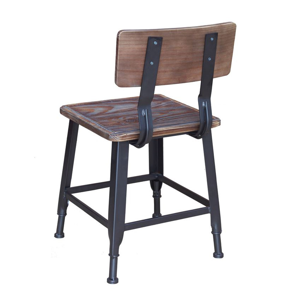 Octane Metal Chair With Pine Wood Back & Seat