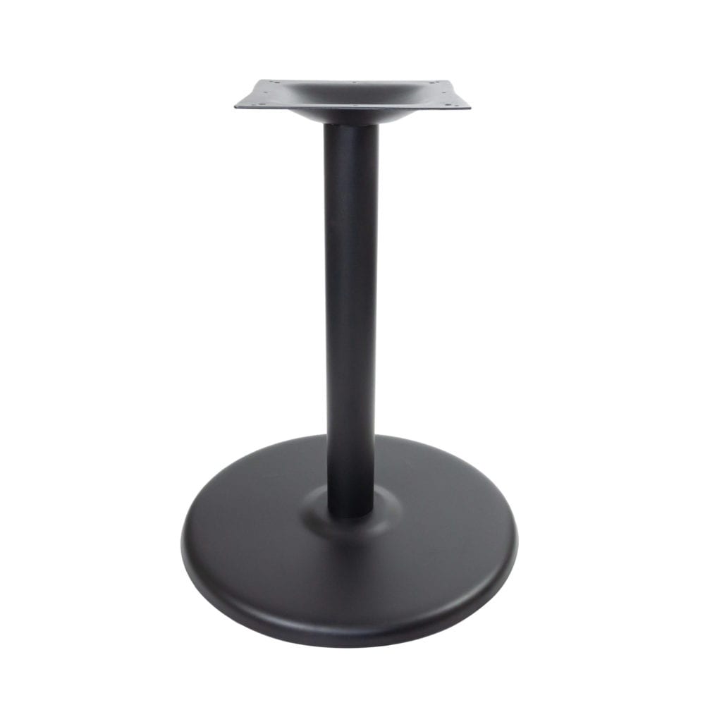 Black Stamped Steel Labor Saver Indoor Round Table Base with Welded Top Plate