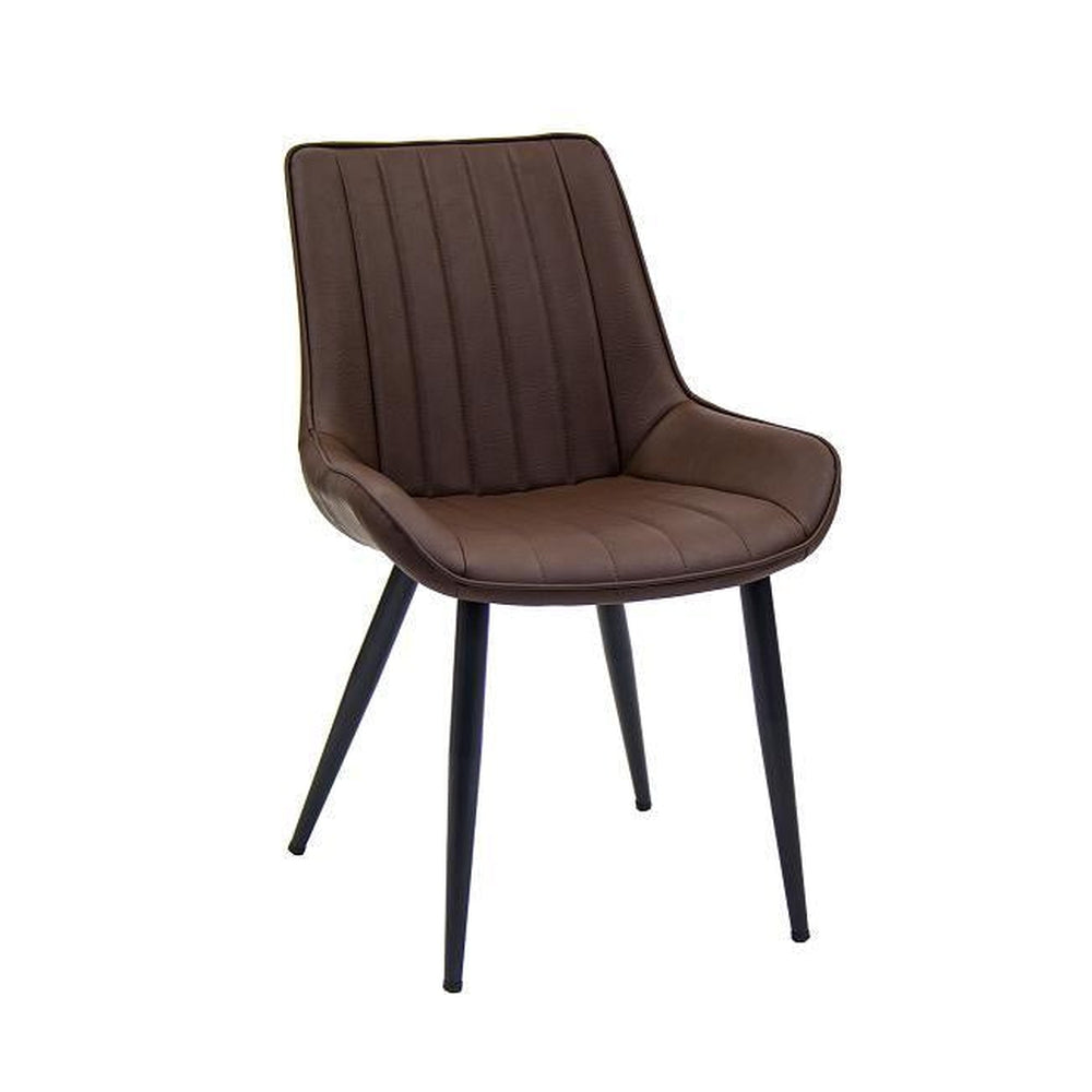 vintage black steel chair brown vinyl back and seat