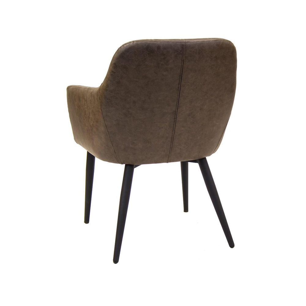Light Brown Upholstered PU Leather Armchair
