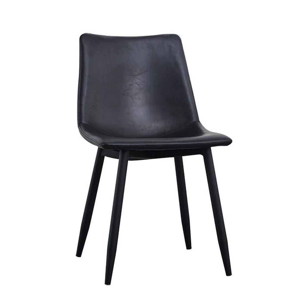 vintage black steel chair with black vinyl seat