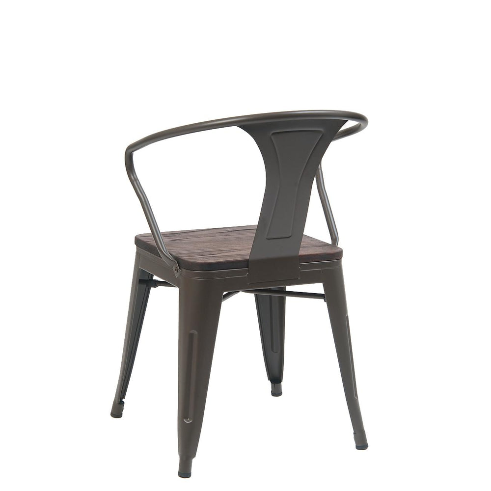 Steel Chair With Elmwood Seat