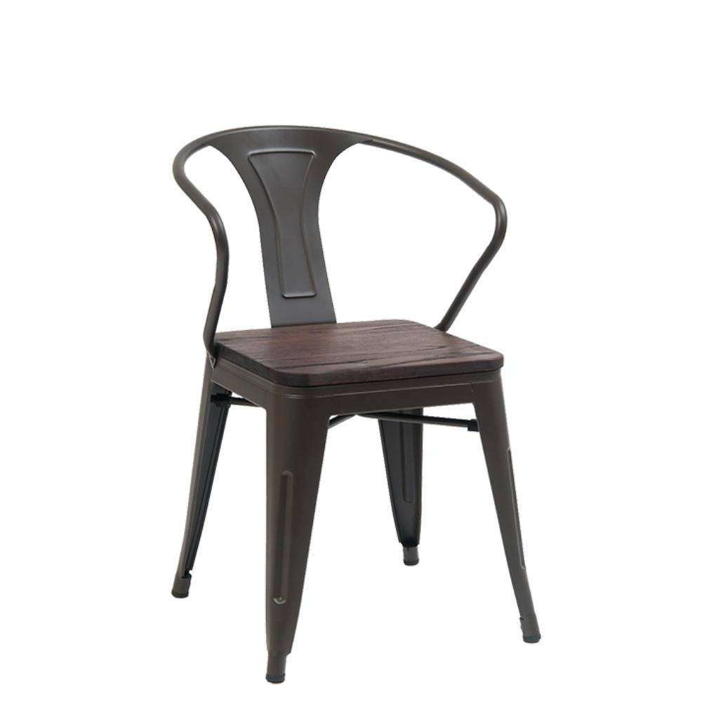 steel chair with elmwood seat