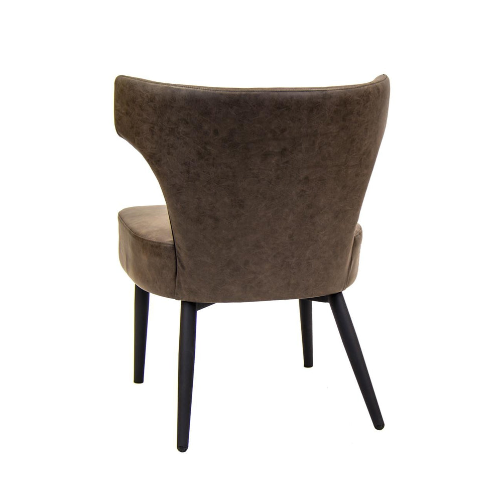 Light Brown PU Leather Chair with Black Steel Legs