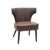 light brown pu leather chair with black steel legs