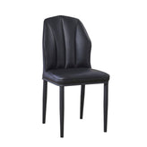 Indoor Steel Chair with Black Vinyl Seat and Back