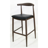 mid century modern elbow durable wood grain metal frame bar stool