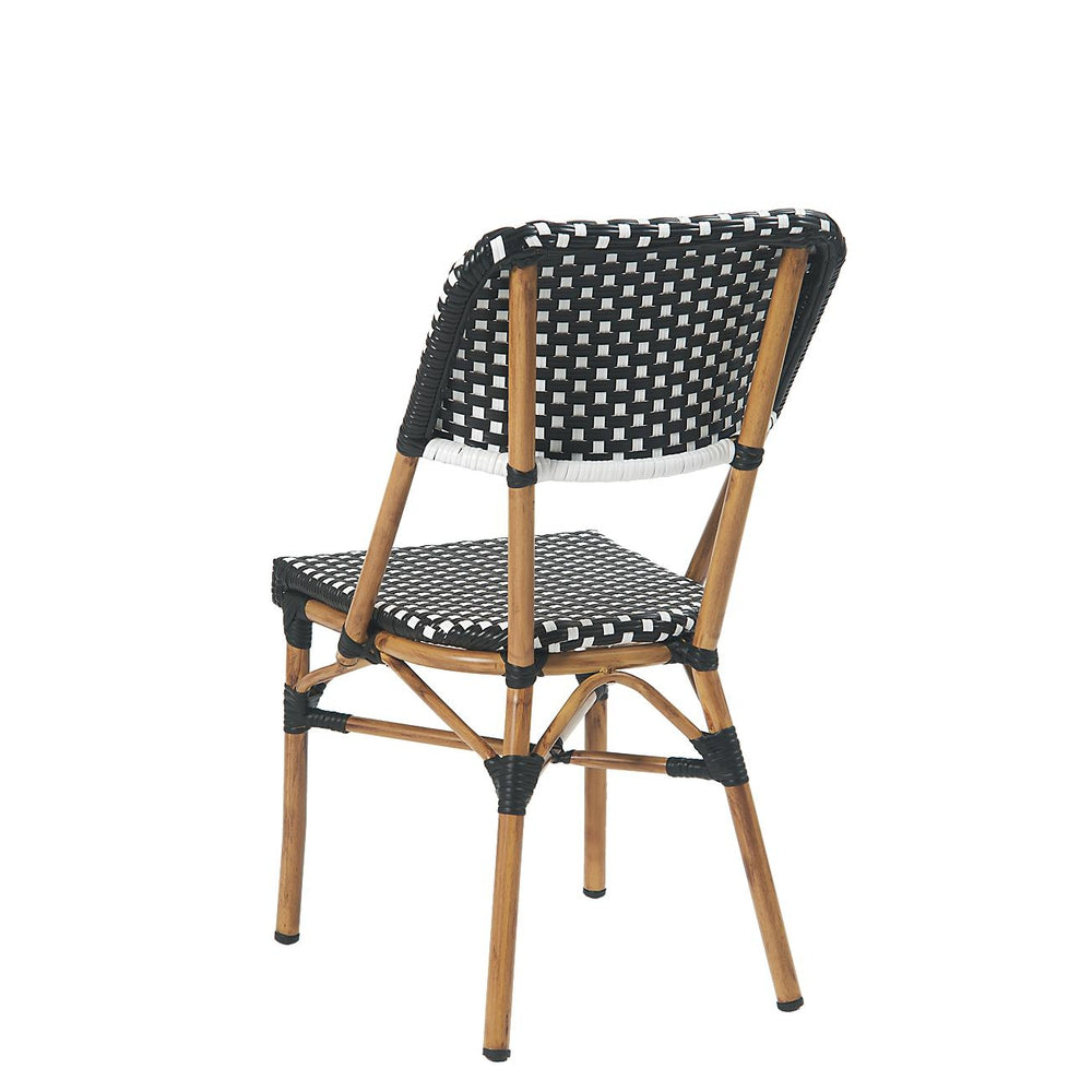 Outdoor Aluminum Side Chair With Poly Woven Back & Seat