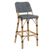 armless aluminum barstool with poly woven back seat
