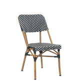 armless aluminum chair with poly woven back seat