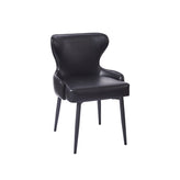 Black Steel Legs Chair with Black Vinyl Back & Seat