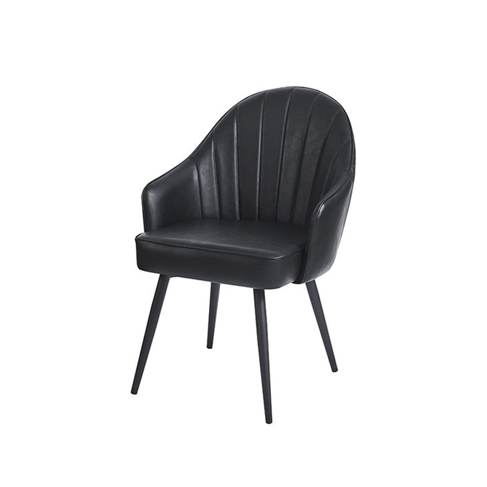 Steel legs Chair with Vinyl Bucket Seat in Black