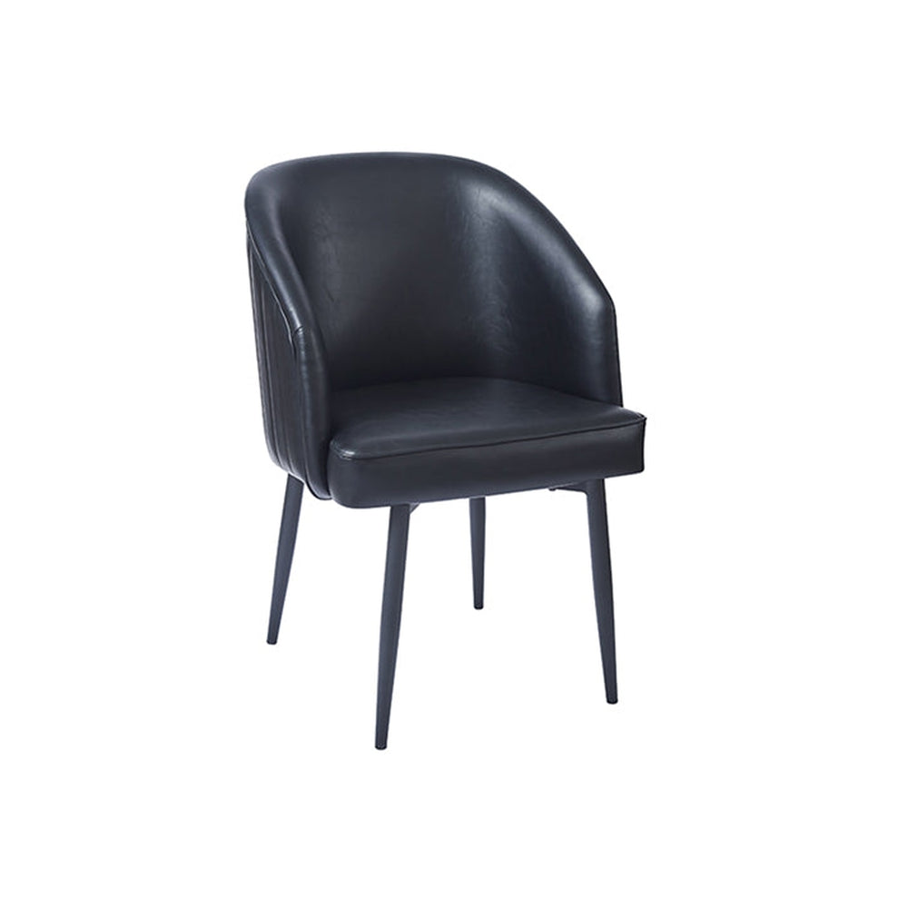 Black Barrel Chair with Steel Legs