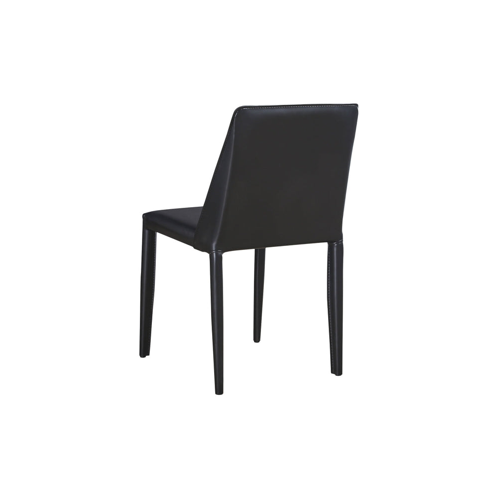 Black Steel Chair with Solid Modern Black Vinyl Back & Seat