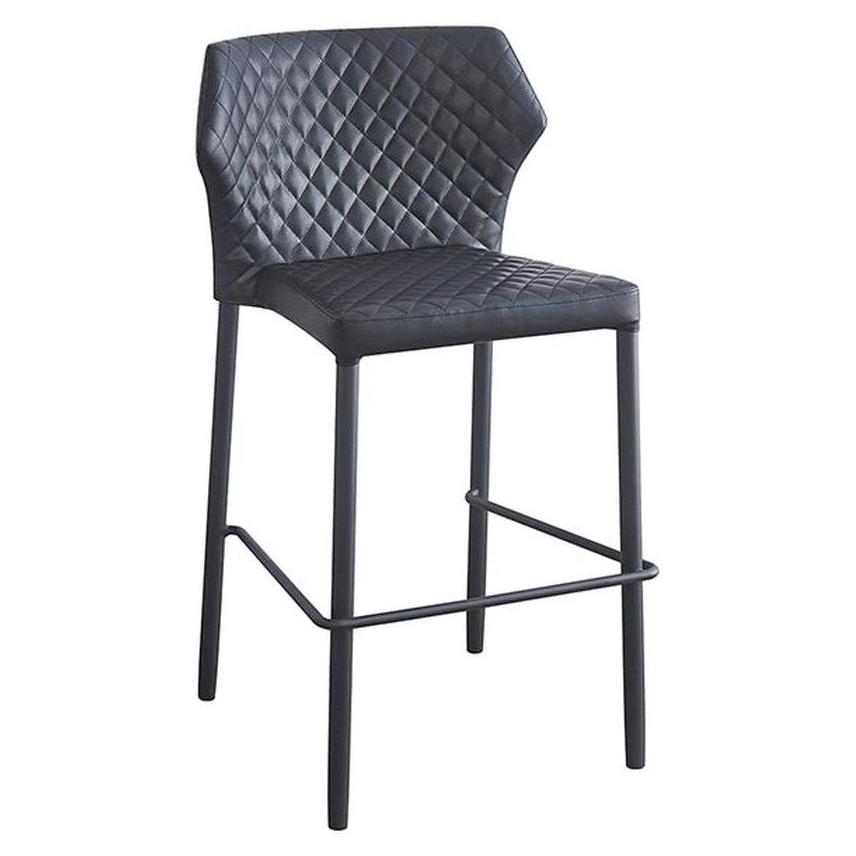 Pattern Counter Stools Diamond Pattern Stitched Steel Bar Stool with Black Vinyl – Restaurant ...