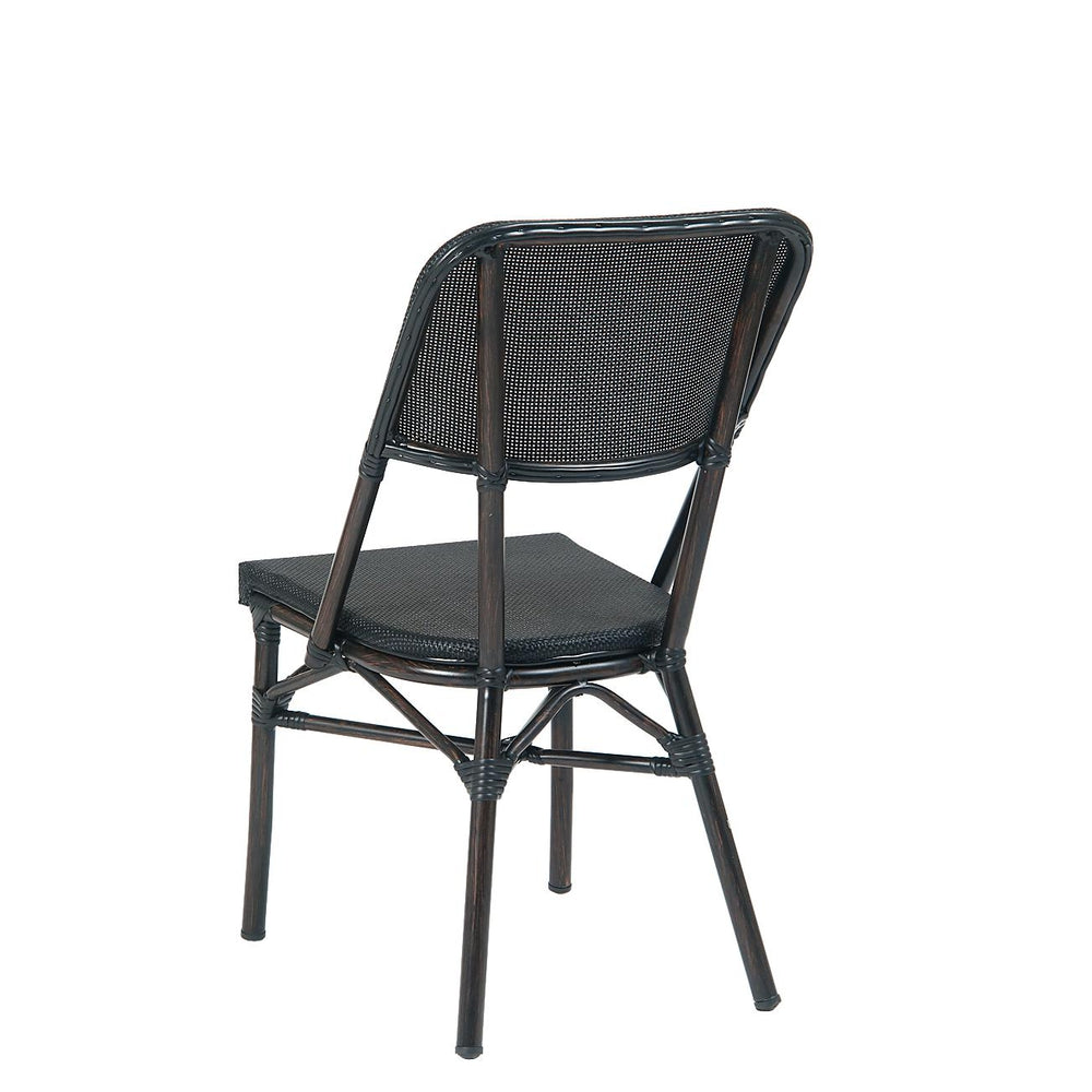 Outdoor Aluminum Side Chair With Poly Woven Rounded Back & Seat