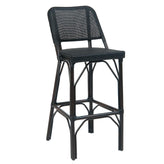 armless aluminum barstool with poly woven back seat 1