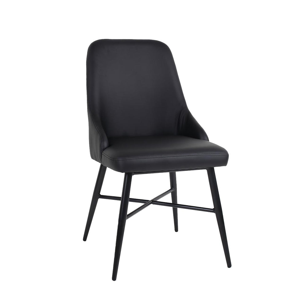 Indoor Black Bucket Vinyl Seat Crost Base Metal Chair