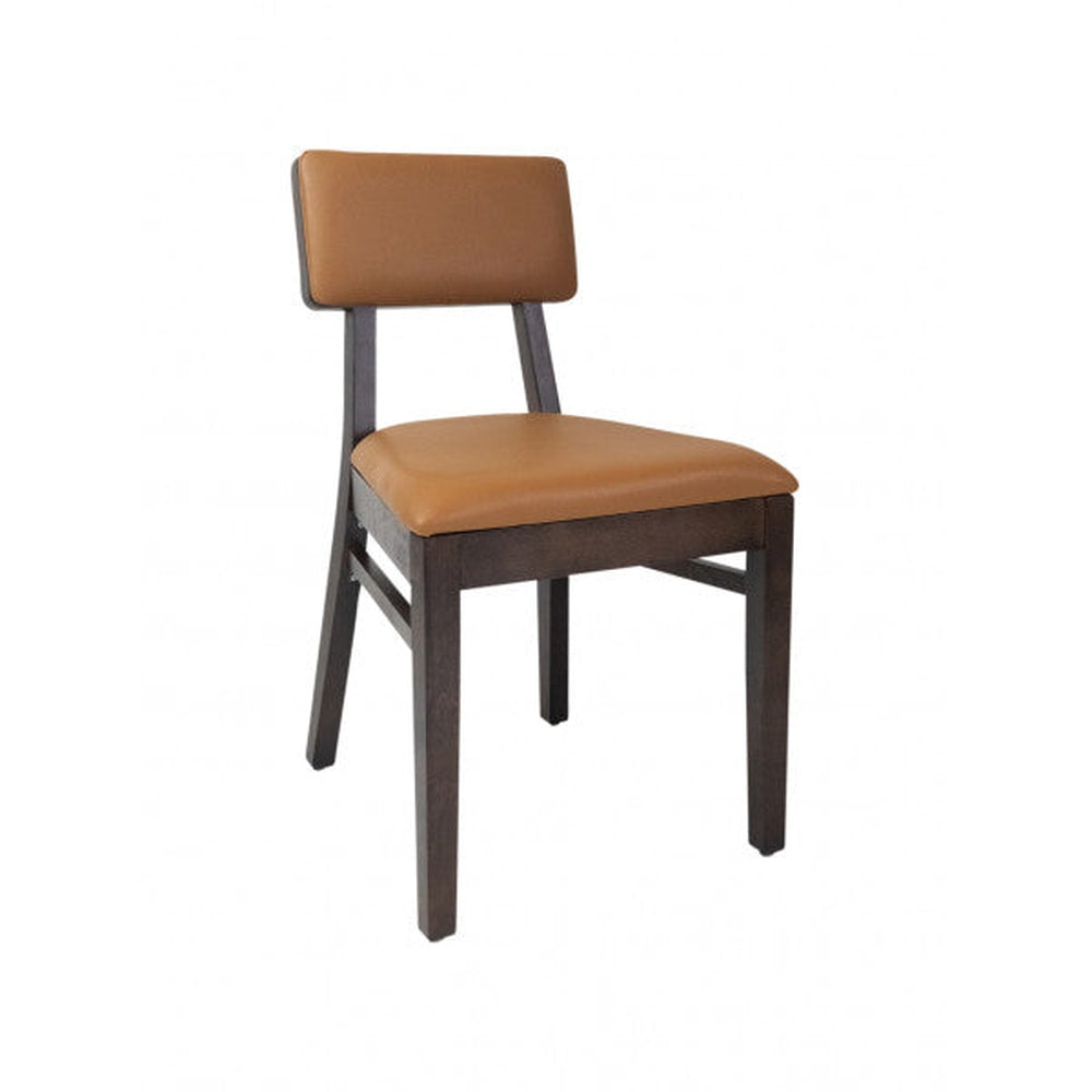 Nova Modern Upholstered Walnut Finish Side Chair