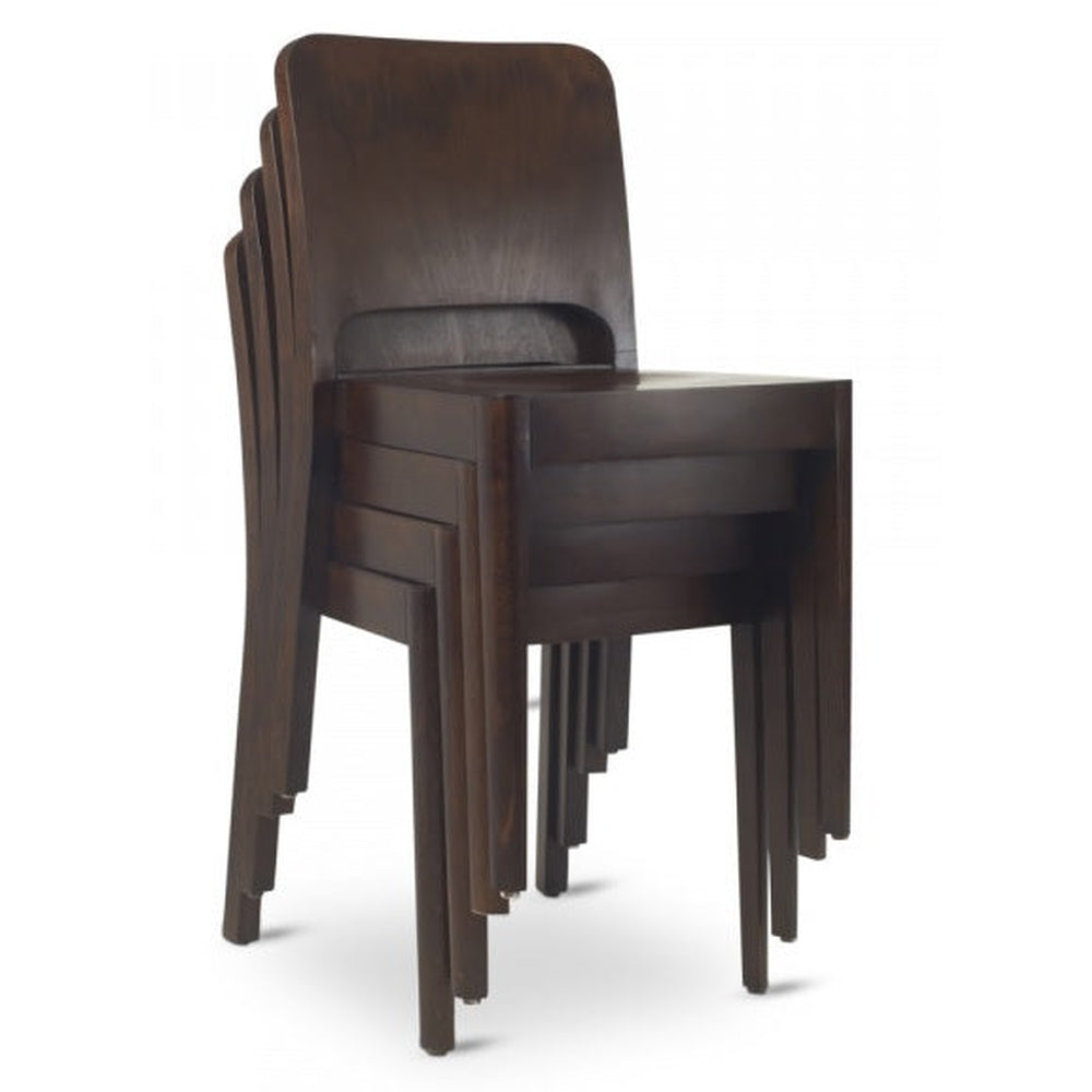 Milano Solid Wood Dining Chair in Walnut Finish