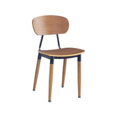 Wood Grain Steel Chair in Light Cherry Finish with Veneer Seat and Back