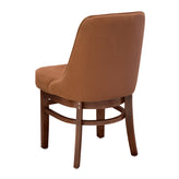padded upholstered side chair with wood frame