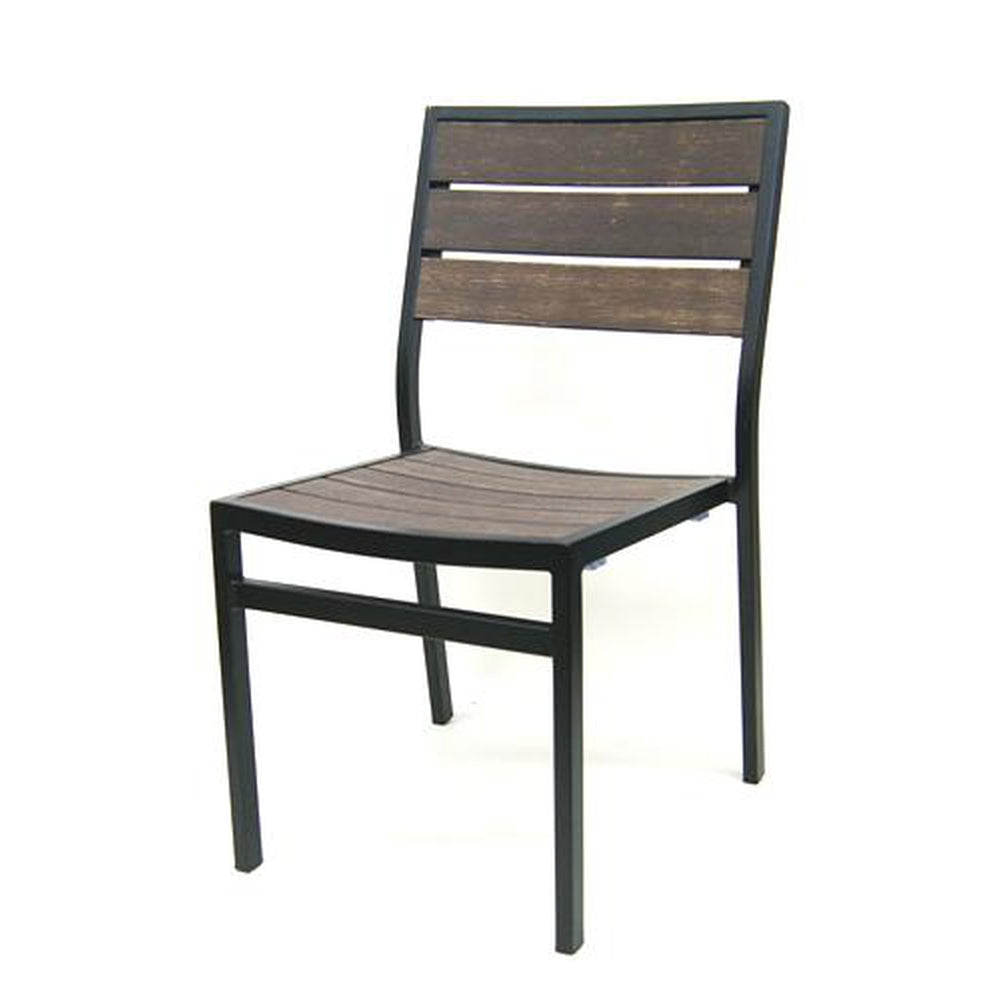 outdoor synthetic teak mocha side chair