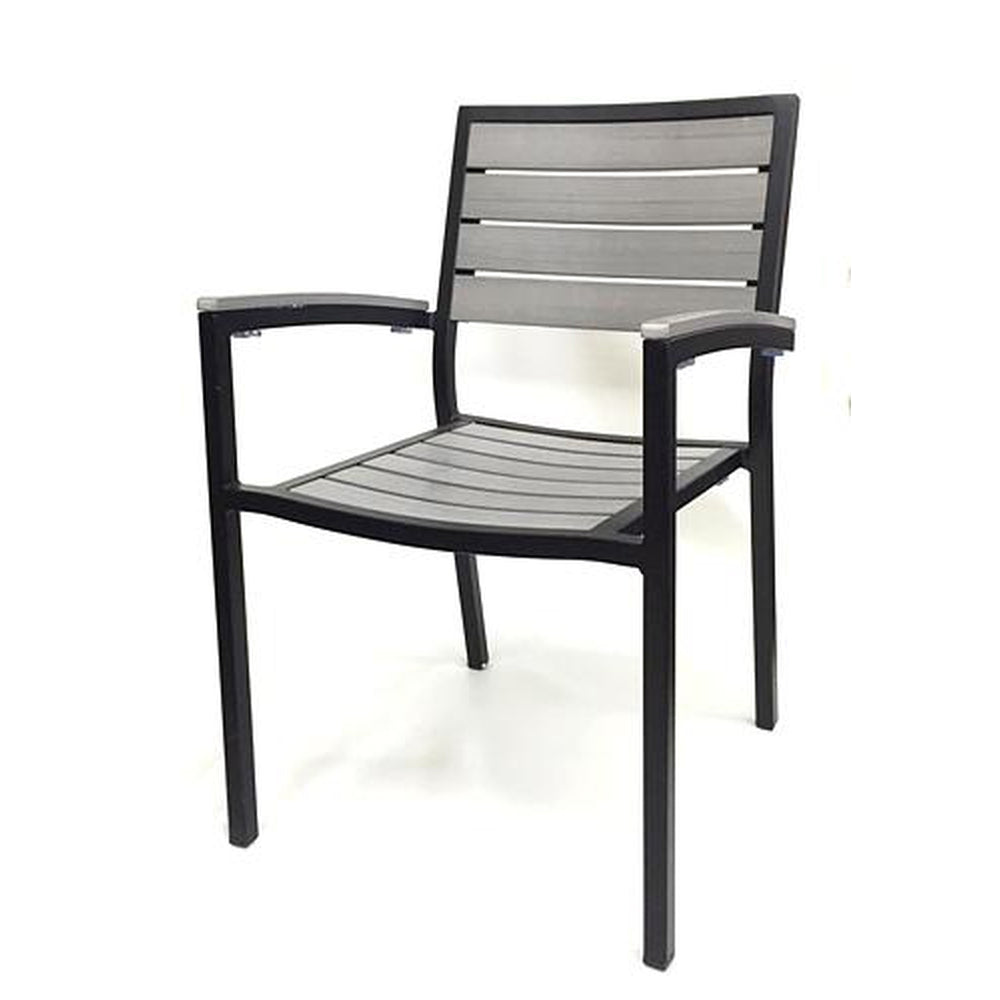 outdoor synthetic gray teak armchair