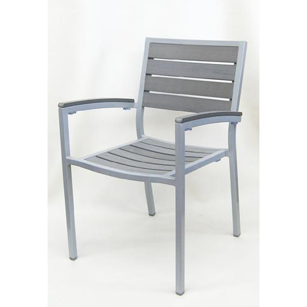 outdoor synthetic gray teak armchair 2