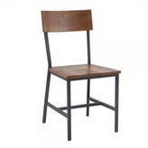 tyler black metal chair with distressed red oak 99
