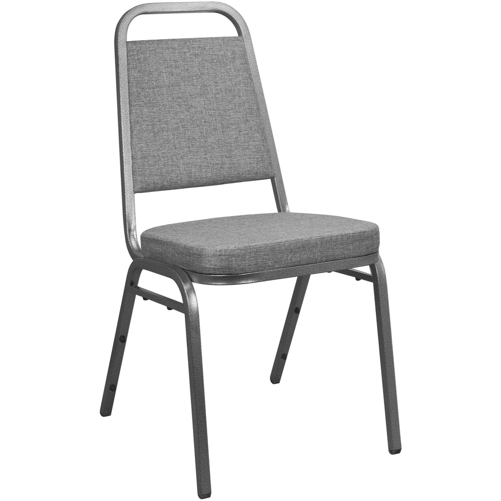 advantage charcoal gray fabric padded banquet stackable chairs